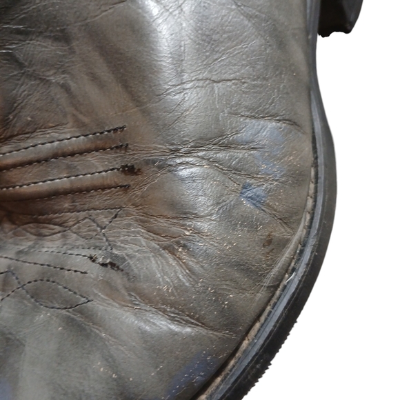 Vintage Texas Boot Co. Men's Gray Leather Cowboy Boots Silver Tip size 10 - Picture 10 of 16